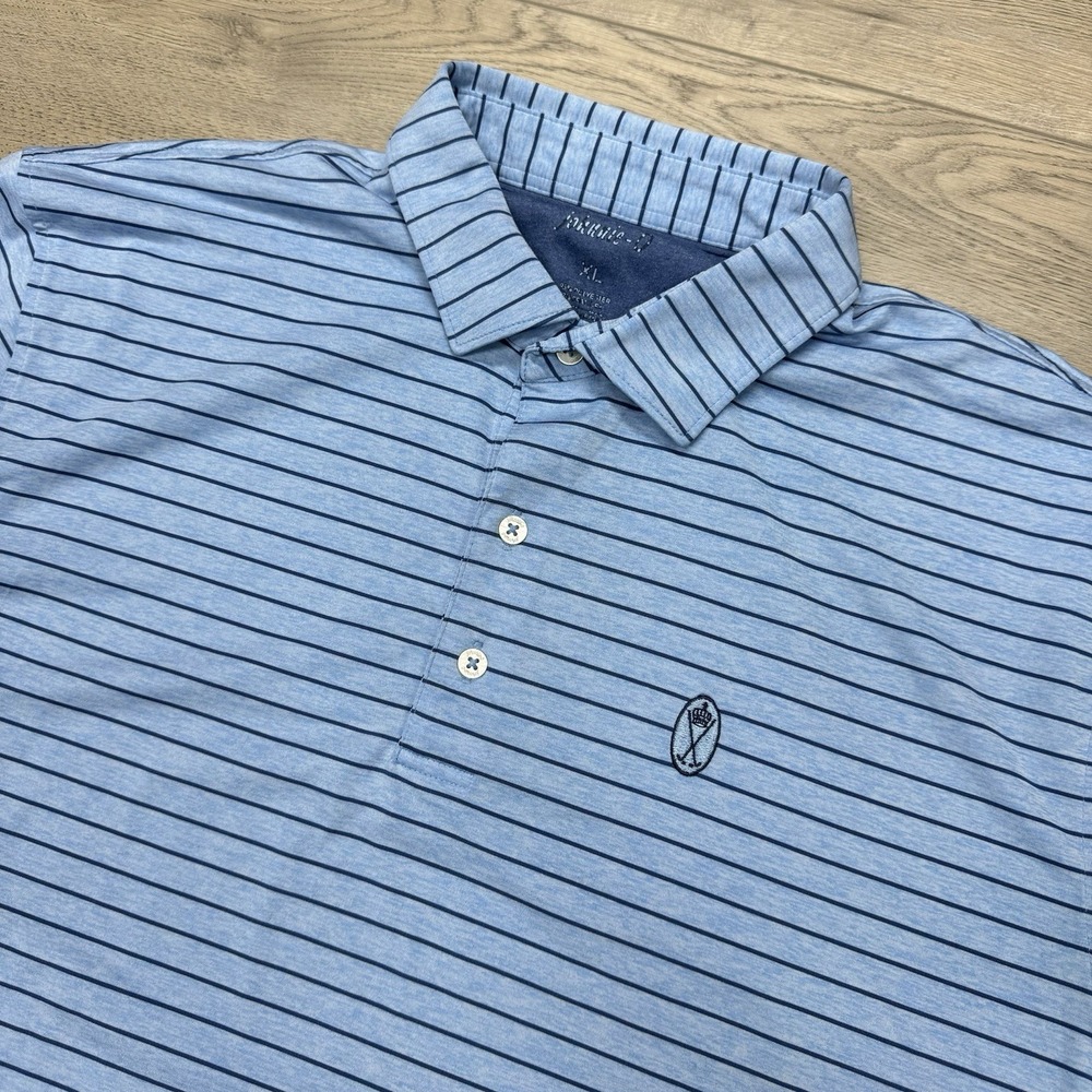 Johnnie-o Providence Country Club Polo Blue Striped Men's Sz XL Golf Casual Prep